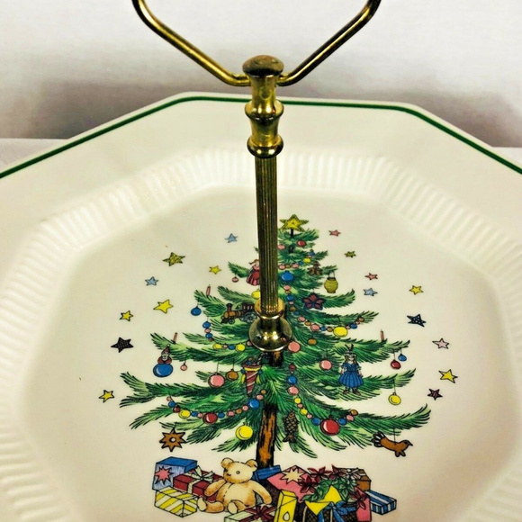 🎄Nikko Christmas Tree Serving Plate w/Handle🍪 - Picture 2 of 4
